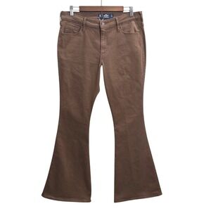 Hollister High Rise Flare Brown Pants Stretch Festival Y2K Jeans Womens 13